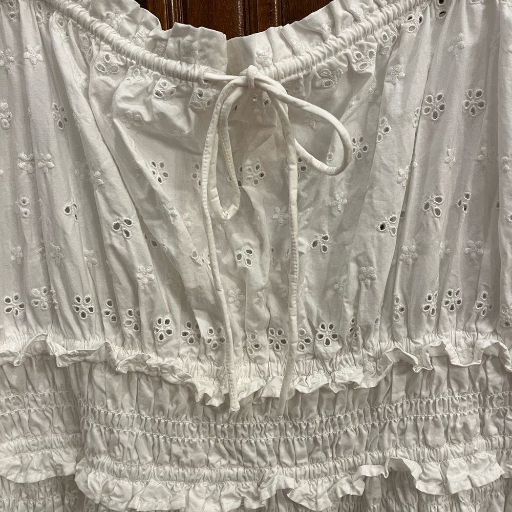 Gap × DÔEN White Cotton Eyelet Midi Dress Size XL Worn Once - Picture 5 of 11